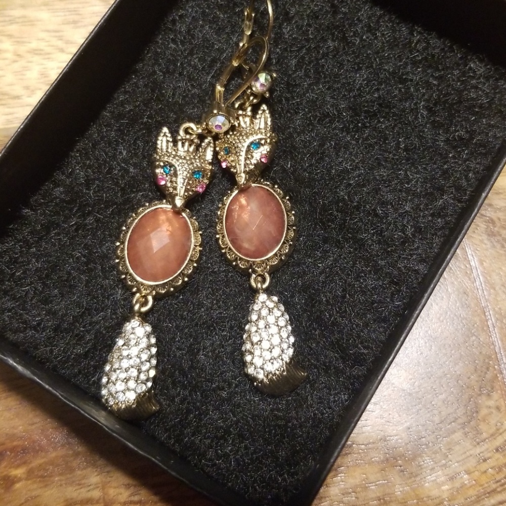 Betsey Johnson Fox Earrings